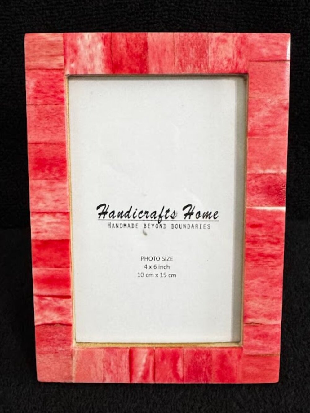 Handicrafts Home Pink Red Mosaic 4x6 Photo Frame Handmade Bone Inlay